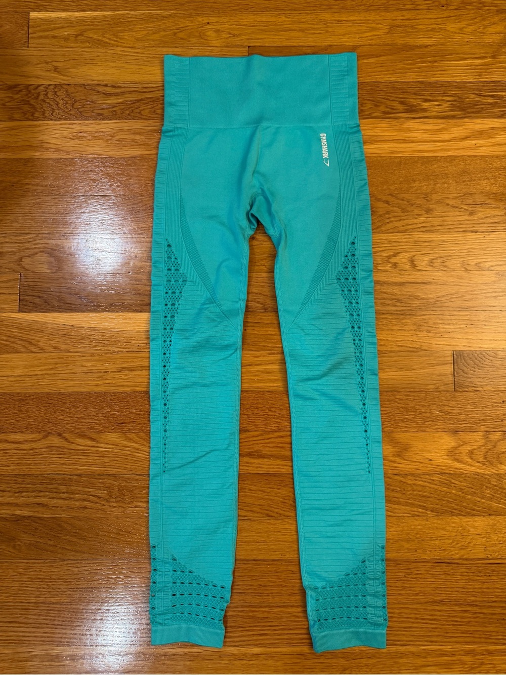 Gymshark Energy+ Seamless Laser-cut Leggings in Tropical Blue - Size XS
